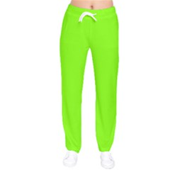 Grass-green-color-solid-background Women Velvet Drawstring Pants by nate14shop