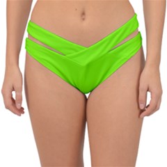 Grass-green-color-solid-background Double Strap Halter Bikini Bottom by nate14shop