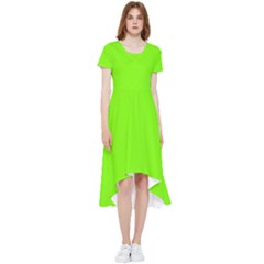 Grass-green-color-solid-background High Low Boho Dress by nate14shop