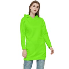 Grass-green-color-solid-background Women s Long Oversized Pullover Hoodie by nate14shop