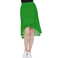 Green Frill Hi Low Chiffon Skirt by nate14shop