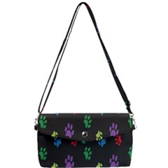 Footprints Removable Strap Clutch Bag