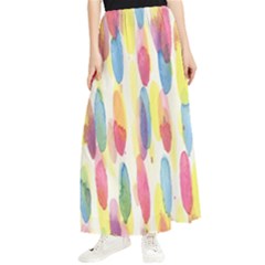 Watercolour-texture Maxi Chiffon Skirt by nate14shop