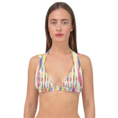 Watercolour-texture Double Strap Halter Bikini Top