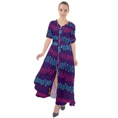 Waves Waist Tie Boho Maxi Dress