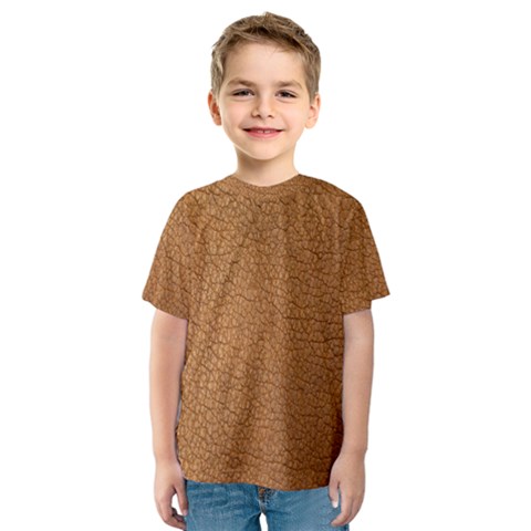 Leather Brown  Kids  Sport Mesh Tee by artworkshop