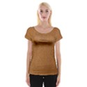 Leather Brown  Cap Sleeve Top View1