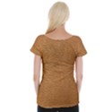 Leather Brown  Cap Sleeve Top View2