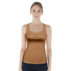 Leather Brown  Racer Back Sports Top by artworkshop