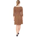 Leather Brown  Quarter Sleeve Front Wrap Dress View2