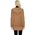 Leather Brown  Button Up Hooded Coat  View2