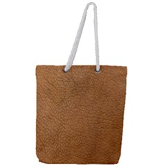 Leather Brown  Full Print Rope Handle Tote (large) by artworkshop