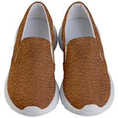 Leather Brown  Kids Lightweight Slip Ons by artworkshop