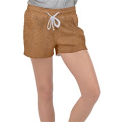 Leather Brown  Velour Lounge Shorts by artworkshop