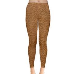 Leather Brown  Inside Out Leggings by artworkshop