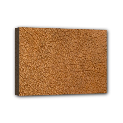 Leather Brown  Mini Canvas 7  X 5  (stretched) by artworkshop