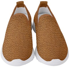 Leather Brown  Kids  Slip On Sneakers by artworkshop