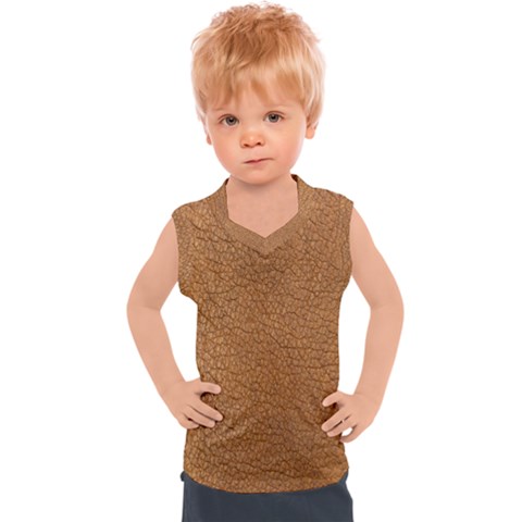 Leather Brown  Kids  Sport Tank Top by artworkshop