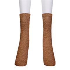 Leather Brown  Crew Socks by artworkshop