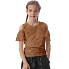 Leather Brown  Kids  Butterfly Cutout Tee by artworkshop