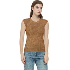 Leather Brown  Women s Raglan Cap Sleeve Tee by artworkshop