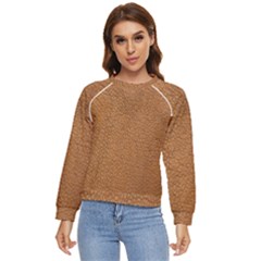 Leather Brown  Women s Long Sleeve Raglan Tee