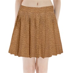 Leather Brown  Pleated Mini Skirt by artworkshop