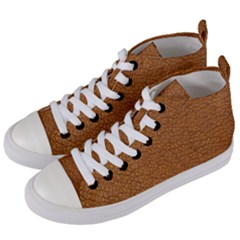 Leather Brown  Women s Mid-top Canvas Sneakers by artworkshop