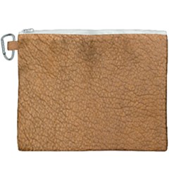 Leather Brown  Canvas Cosmetic Bag (xxxl) by artworkshop