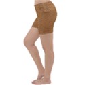 Leather Brown  Lightweight Velour Yoga Shorts View2