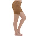 Leather Brown  Lightweight Velour Yoga Shorts View3