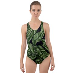  Leaves  Cut-out Back One Piece Swimsuit by artworkshop