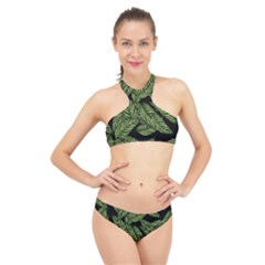  Leaves  High Neck Bikini Set by artworkshop