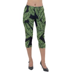  Leaves  Lightweight Velour Capri Leggings  by artworkshop