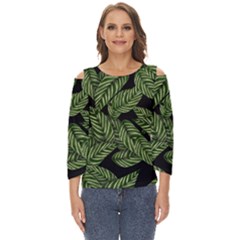  Leaves  Cut Out Wide Sleeve Top