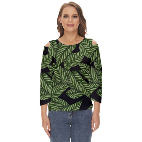  Leaves  Cut Out Wide Sleeve Top by artworkshop