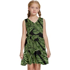  Leaves  Kids  Sleeveless Tiered Mini Dress by artworkshop