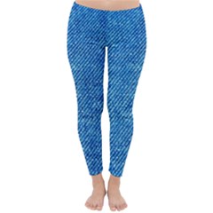 Jeans Blue  Classic Winter Leggings by artworkshop