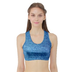 Jeans Blue  Sports Bra With Border by artworkshop