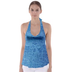 Jeans Blue  Babydoll Tankini Top by artworkshop