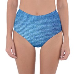 Jeans Blue  Reversible High-waist Bikini Bottoms by artworkshop