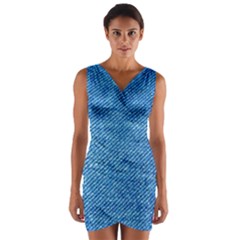 Jeans Blue  Wrap Front Bodycon Dress by artworkshop