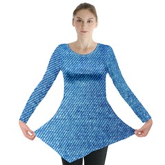 Jeans Blue  Long Sleeve Tunic  by artworkshop