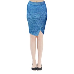 Jeans Blue  Midi Wrap Pencil Skirt by artworkshop