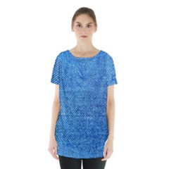 Jeans Blue  Skirt Hem Sports Top by artworkshop