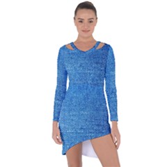 Jeans Blue  Asymmetric Cut-out Shift Dress by artworkshop