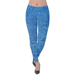 Jeans Blue  Velvet Leggings by artworkshop