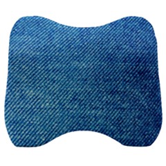 Jeans Blue  Velour Head Support Cushion by artworkshop