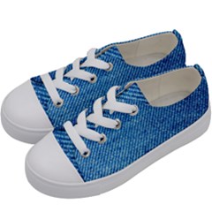 Jeans Blue  Kids  Low Top Canvas Sneakers by artworkshop