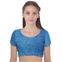 Jeans Blue  Velvet Short Sleeve Crop Top  View1